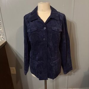 NWOT Croft & Barrow Blue Corduroy Button Down‎ Jacket Long Sleeve (Women's XL)